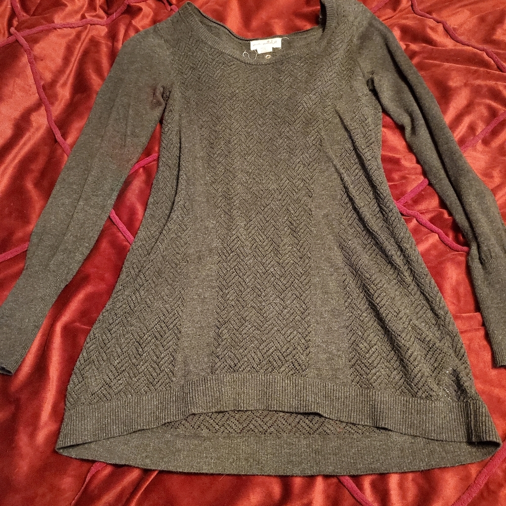 Dark gray semi sheer top